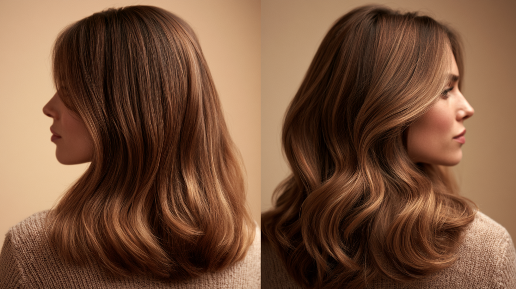 deux jeunes femmes comparaison entre un balayage cheveux ou des mèches
