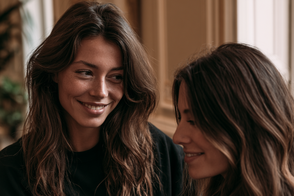 Diagnostic capillaire avant un balayage sur cheveux bruns chez Casa Mana à Toulouse.